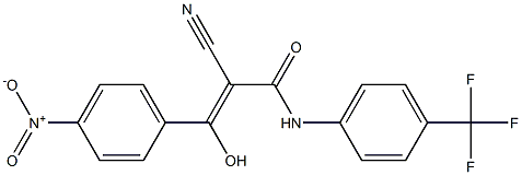 2-Cyano-3-hydroxy-3-[4-nitrophenyl]-N-[4-trifluoromethylphenyl]acrylamide Struktur