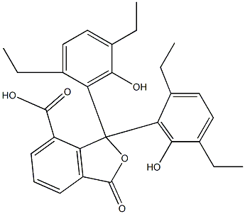 1,1-Bis(2,5-diethyl-6-hydroxyphenyl)-1,3-dihydro-3-oxoisobenzofuran-7-carboxylic acid Struktur