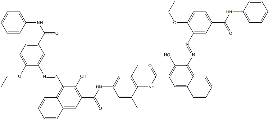 N,N'-(2,6-Dimethyl-1,4-phenylene)bis[4-[[2-ethoxy-5-(phenylcarbamoyl)phenyl]azo]-3-hydroxy-2-naphthalenecarboxamide] Struktur