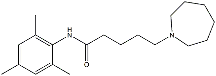 N-(2,4,6-Trimethylphenyl)-5-[(hexahydro-1H-azepin)-1-yl]pentanamide Struktur