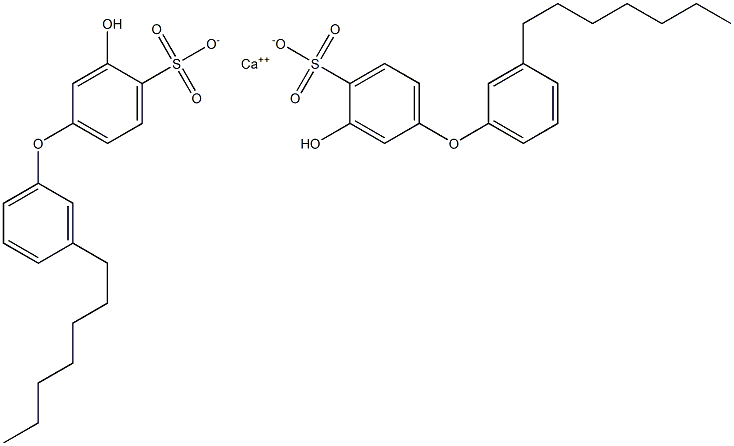 Bis(3-hydroxy-3'-heptyl[oxybisbenzene]-4-sulfonic acid)calcium salt Struktur