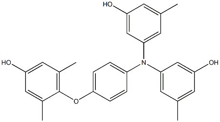 N,N-Bis(3-hydroxy-5-methylphenyl)-4-(4-hydroxy-2,6-dimethylphenoxy)benzenamine Struktur