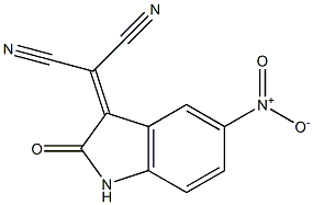 2-(2-Oxo-5-nitro-2,3-dihydro-1H-indole-3-ylidene)malononitrile Struktur