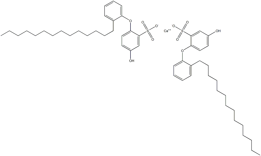 Bis(4-hydroxy-2'-tetradecyl[oxybisbenzene]-2-sulfonic acid)calcium salt Struktur