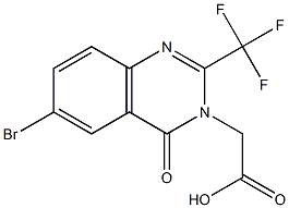 6-Bromo-3,4-dihydro-2-trifluoromethyl-4-oxoquinazoline-3-acetic acid Struktur