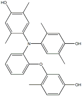 N,N-Bis(4-hydroxy-2,5-dimethylphenyl)-2-(3-hydroxy-6-methylphenoxy)benzenamine Struktur