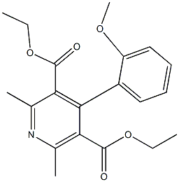 4-(2-Methoxyphenyl)-2,6-dimethylpyridine-3,5-dicarboxylic acid diethyl ester Struktur