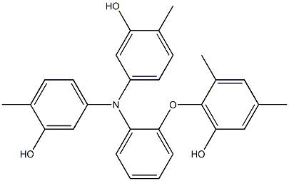 N,N-Bis(3-hydroxy-4-methylphenyl)-2-(6-hydroxy-2,4-dimethylphenoxy)benzenamine Struktur