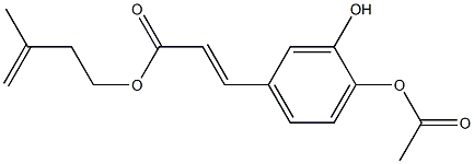 (E)-3-(3-Hydroxy-4-acetyloxyphenyl)propenoic acid 3-methyl-3-butenyl ester Struktur