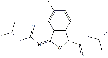 5-Methyl-1-isovaleryl-3(1H)-isovalerylimino-2,1-benzisothiazole Struktur