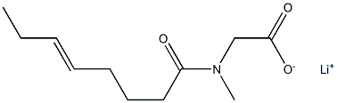 N-Methyl-N-(5-octenoyl)glycine lithium salt Struktur