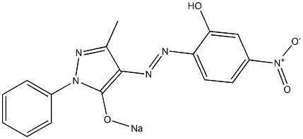 4-(2-Hydroxy-4-nitrophenylazo)-3-methyl-1-phenyl-5-sodiooxy-1H-pyrazole Struktur