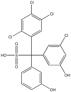 (3-Chloro-5-hydroxyphenyl)(2,4,5-trichlorophenyl)(3-hydroxyphenyl)methanesulfonic acid Struktur