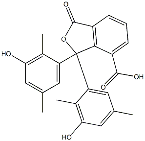 1,3-Dihydro-1,1-bis(3-hydroxy-2,5-dimethylphenyl)-3-oxoisobenzofuran-7-carboxylic acid Struktur