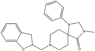 8-[(2,3-Dihydrobenzofuran-2-yl)methyl]-3-methyl-1-phenyl-1,3,8-triazaspiro[4.5]decan-4-one Struktur