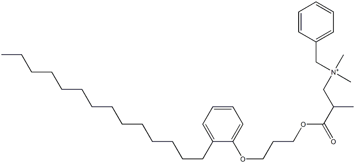 N,N-Dimethyl-N-benzyl-N-[2-[[3-(2-tetradecylphenyloxy)propyl]oxycarbonyl]propyl]aminium Struktur