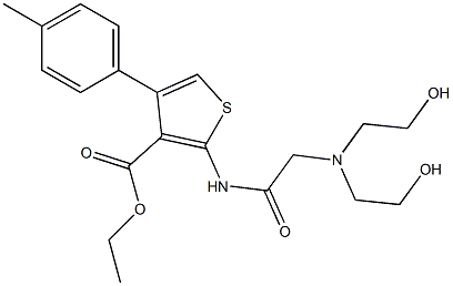 2-[[[Bis(2-hydroxyethyl)amino]acetyl]amino]-4-(4-methylphenyl)thiophene-3-carboxylic acid ethyl ester Struktur