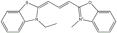 2-[3-[3-Ethylbenzothiazol-2(3H)-ylidene]-1-propenyl]-3-methylbenzoxazol-3-ium Struktur