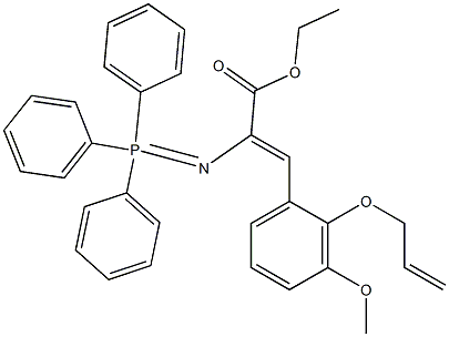 (Z)-2-[(Triphenylphosphoranylidene)amino]-3-[3-methoxy-2-[(2-propenyl)oxy]phenyl]acrylic acid ethyl ester Struktur