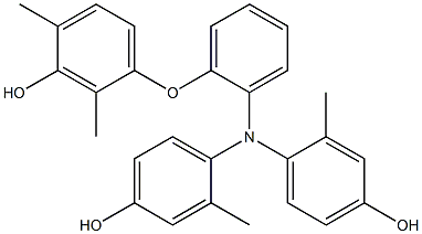 N,N-Bis(4-hydroxy-2-methylphenyl)-2-(3-hydroxy-2,4-dimethylphenoxy)benzenamine Struktur