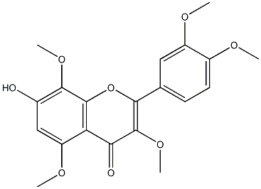 3,3',4',5,8-Pentamethoxy-7-hydroxyflavone Struktur