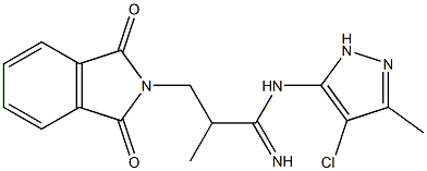 N-[1-Imino-2-methyl-3-[1,3-dihydro-1,3-dioxo-2H-isoindol-2-yl]propyl]-4-chloro-3-methyl-1H-pyrazol-5-amine Struktur