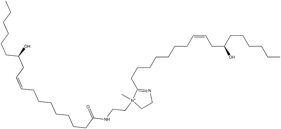 4,5-Dihydro-2-[(8Z,11R)-11-hydroxy-8-heptadecenyl]-1-[2-[[(9Z,12R)-12-hydroxy-1-oxo-9-octadecenyl]amino]ethyl]-1-methyl-1H-imidazol-1-ium Struktur