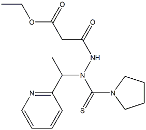 3-Oxo-3-[N-[1-(2-pyridinyl)ethyl]-N'-[1-pyrrolidinyl(thiocarbonyl)]hydrazino]propanoic acid ethyl ester Struktur