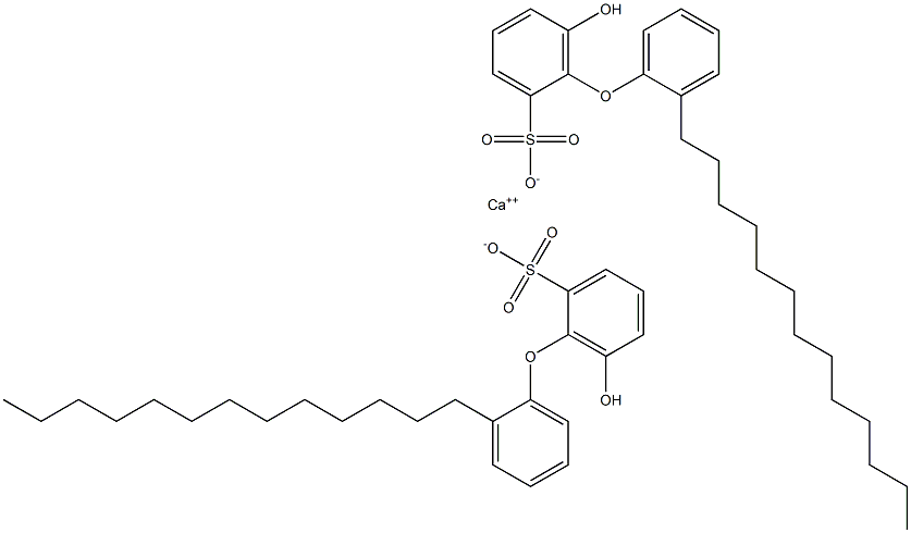 Bis(6-hydroxy-2'-tridecyl[oxybisbenzene]-2-sulfonic acid)calcium salt Struktur