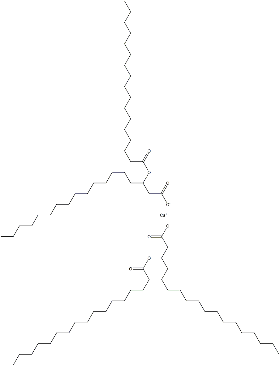 Bis(3-heptadecanoyloxystearic acid)calcium salt Struktur