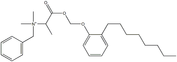 N,N-Dimethyl-N-benzyl-N-[1-[[(2-octylphenyloxy)methyl]oxycarbonyl]ethyl]aminium Struktur