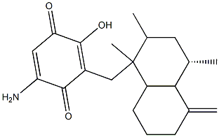 5-Amino-2-hydroxy-3-(1,2,4a-trimethyl-5-methylenedecalin-1-ylmethyl)-1,4-benzoquinone Struktur