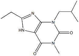 1-Methyl-3-isobutyl-8-ethylxanthine Struktur