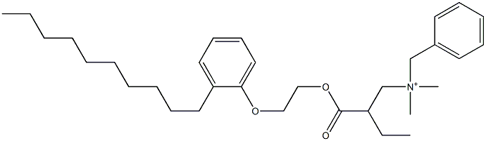 N,N-Dimethyl-N-benzyl-N-[2-[[2-(2-decylphenyloxy)ethyl]oxycarbonyl]butyl]aminium Struktur