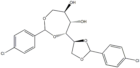 1-O,4-O:5-O,6-O-Bis(4-chlorobenzylidene)-L-glucitol Struktur