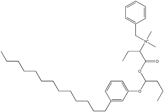 N,N-Dimethyl-N-benzyl-N-[1-[[1-(3-tridecylphenyloxy)butyl]oxycarbonyl]propyl]aminium Struktur