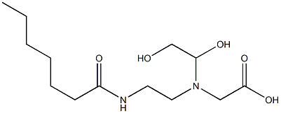 N-(1,2-Dihydroxyethyl)-N-[2-(heptanoylamino)ethyl]aminoacetic acid Struktur