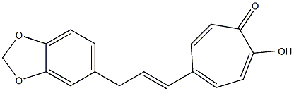 2-Hydroxy-5-[3-[3,4-(methylenedioxy)phenyl]-1-propenyl]cyclohepta-2,4,6-trien-1-one Struktur