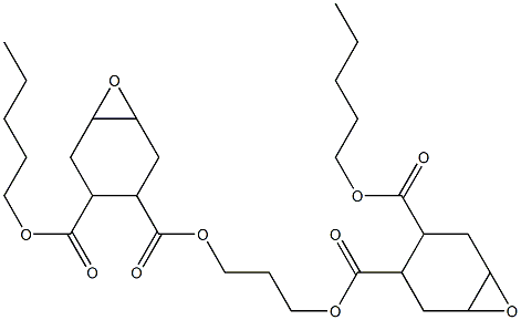 Bis[2-(pentyloxycarbonyl)-4,5-epoxy-1-cyclohexanecarboxylic acid]1,3-propanediyl ester Struktur