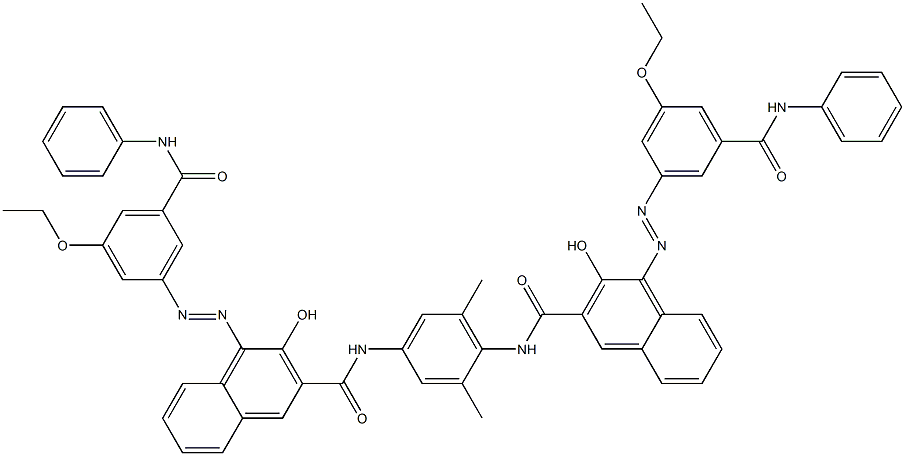 N,N'-(2,6-Dimethyl-1,4-phenylene)bis[4-[[3-ethoxy-5-(phenylcarbamoyl)phenyl]azo]-3-hydroxy-2-naphthalenecarboxamide] Struktur