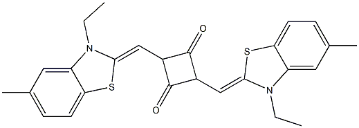 1,3-Bis[[3-ethyl-5-methylbenzothiazol-2(3H)-ylidene]methyl]cyclobutane-2,4-dione Struktur