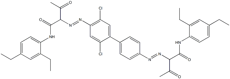 4,4'-Bis[[1-(2,4-diethylphenylamino)-1,3-dioxobutan-2-yl]azo]-2,5-dichloro-1,1'-biphenyl Struktur