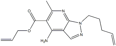 1-(4-Pentenyl)-4-amino-6-methyl-1H-pyrazolo[3,4-b]pyridine-5-carboxylic acid 2-propenyl ester Struktur