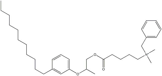 N,N-Dimethyl-N-benzyl-N-[4-[[2-(3-undecylphenyloxy)propyl]oxycarbonyl]butyl]aminium Struktur