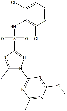 1-(4-Methyl-6-methoxy-1,3,5-triazin-2-yl)-5-methyl-N-(2,6-dichlorophenyl)-1H-1,2,4-triazole-3-sulfonamide Struktur