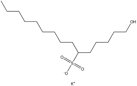 1-Hydroxypentadecane-6-sulfonic acid potassium salt Struktur