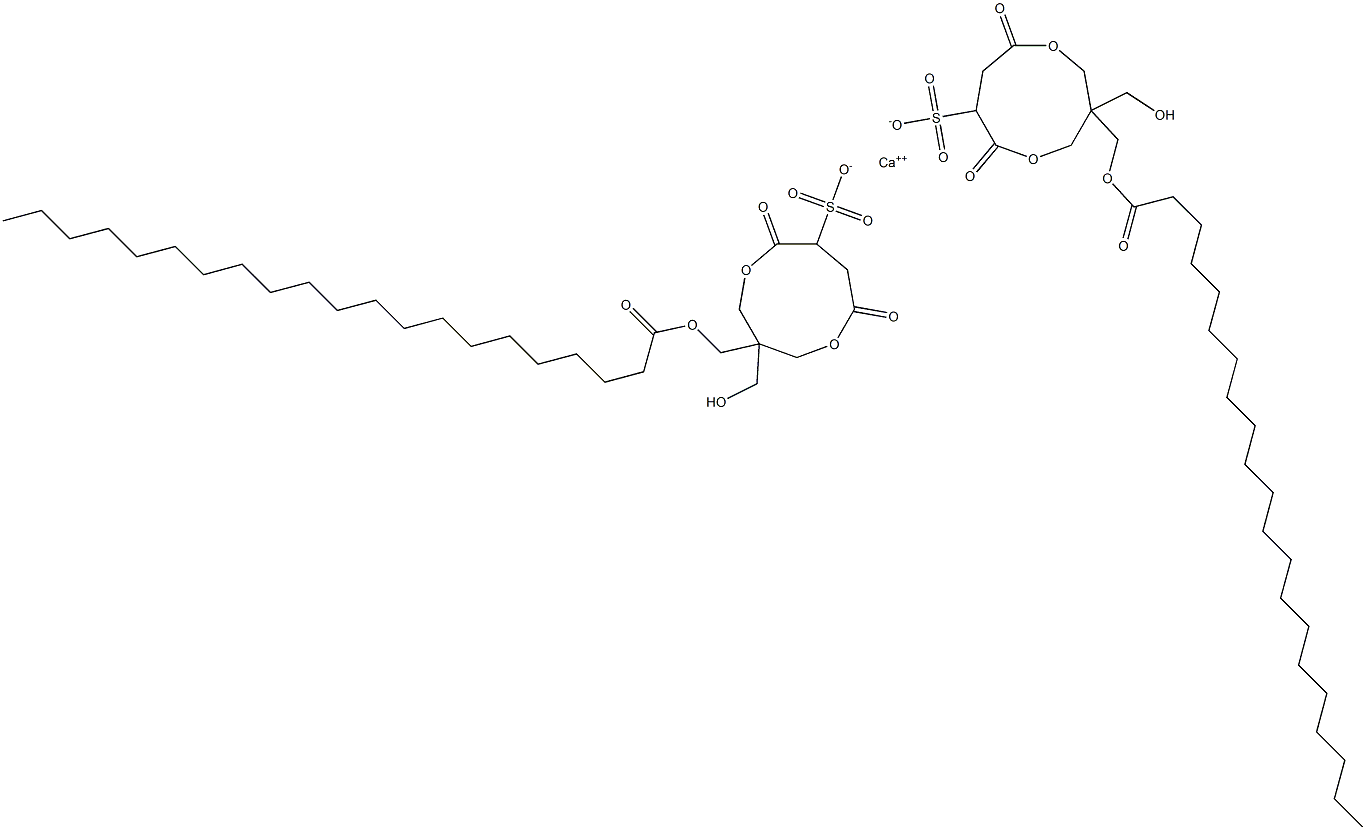 Bis[1-(1-oxohenicosyloxymethyl)-1-(hydroxymethyl)-4,7-dioxo-3,8-dioxacyclononane-6-sulfonic acid]calcium salt Struktur