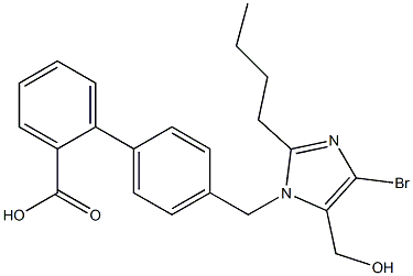 4'-[(2-Butyl-5-hydroxymethyl-4-bromo-1H-imidazol-1-yl)methyl]-1,1'-biphenyl-2-carboxylic acid Struktur