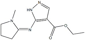 5-[(1-Methylpyrrolidin-2-ylidene)amino]-1H-pyrazole-4-carboxylic acid ethyl ester Struktur