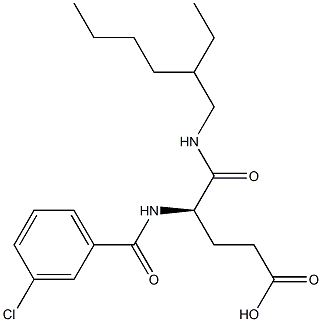 (R)-4-(3-Chlorobenzoylamino)-5-oxo-5-(2-ethylhexylamino)valeric acid Struktur